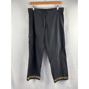 Prana Women's Black Cargo Pants With Decorative Hem Size S